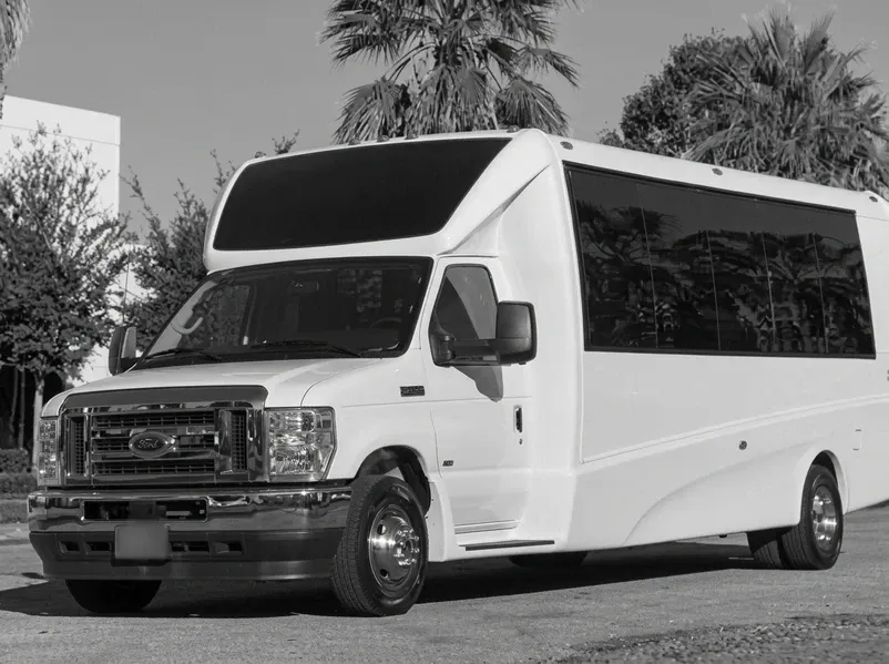 23 Passenger 2025 E-450 Luxury Coach (white) – yours to rent
