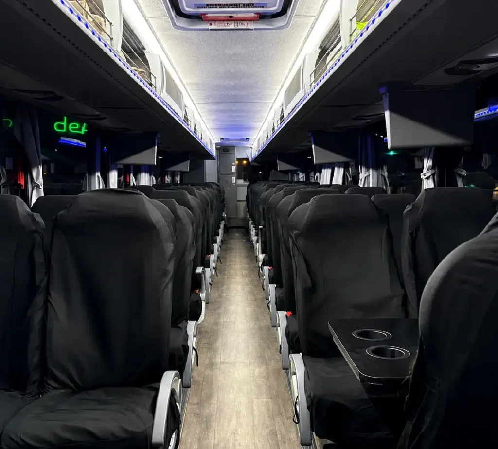 White 50 Pax Motor Coach for charter bus rental