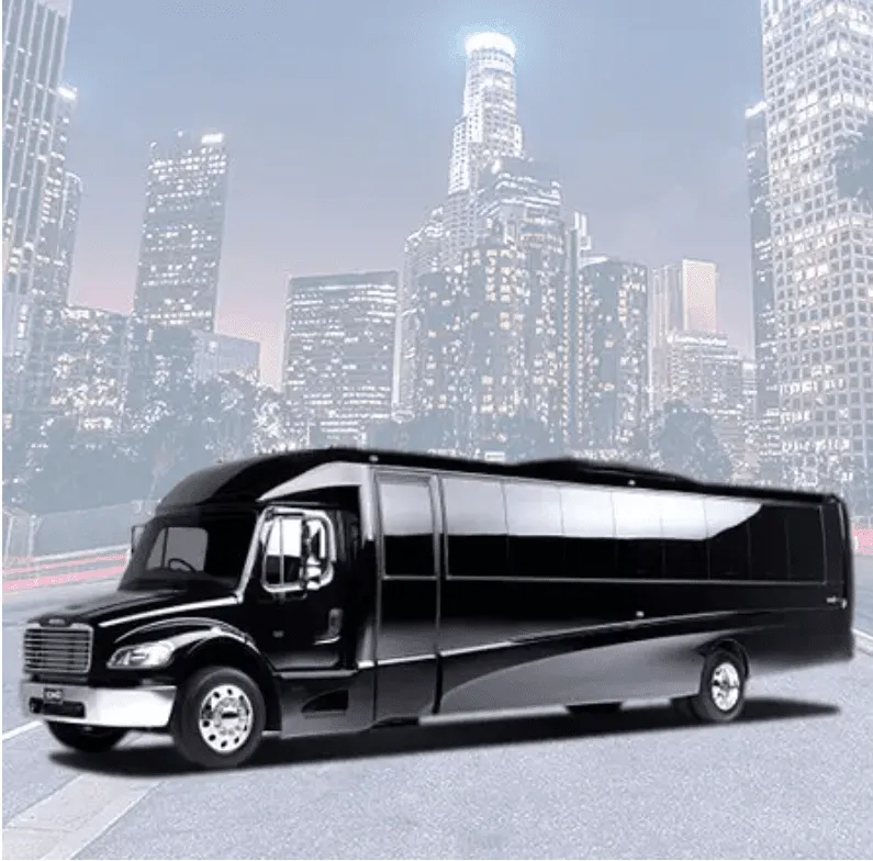Black Executive Charter Bus for charter bus rental