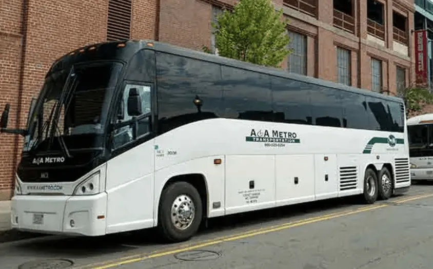 White 55 Passenger Motor Coach for charter bus rental