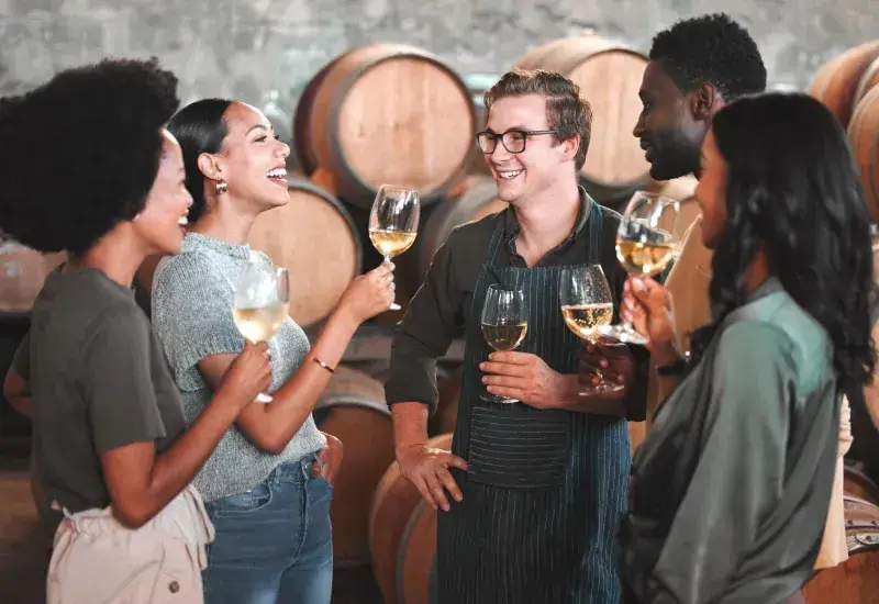 Friends on a wine tour